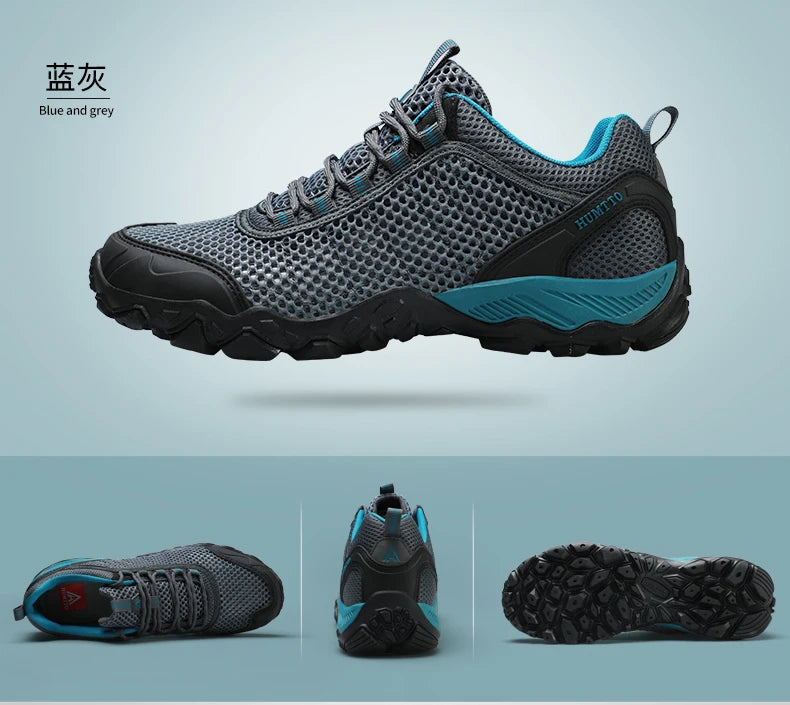HUMTTO Outdoor Hiking Trekking Mountain Sports Shoes for Men Camping Hunting Walking Breathable Cushioning Man Nonslip Sneakers