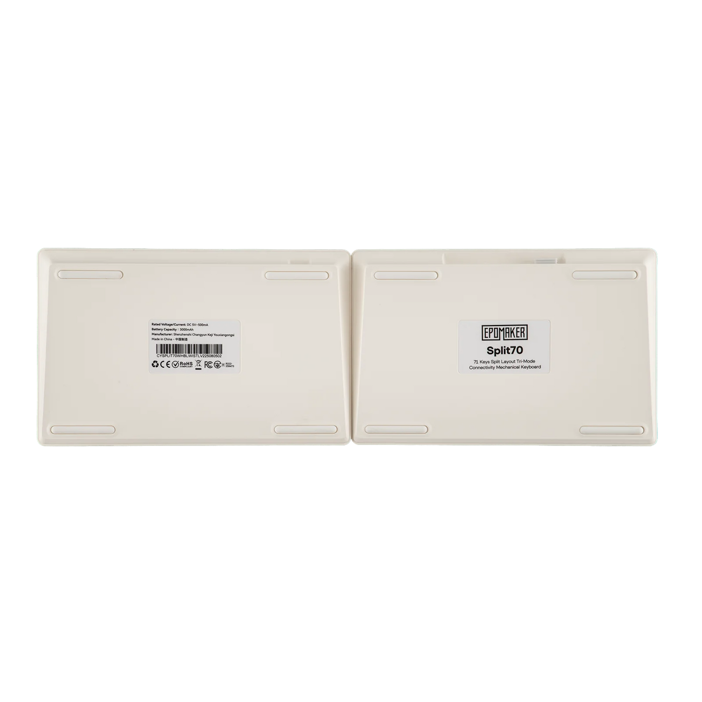 Tastiera meccanica EPOMAKER Split70 QMK/VIA 70% con layout split, connessione cablata/BT/2.4Ghz wireless, manopola programmabile e modificatori Mac