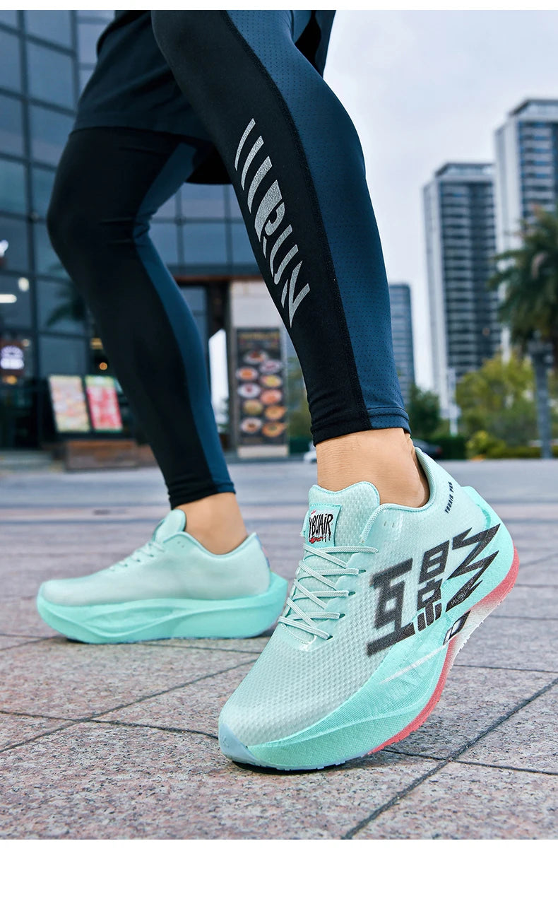 Men Sports Carbon Board Speciality Breathable Lightweight Women's Comfortable Athletic Nonskid Sneakers﻿ Marathon Running Shoe
