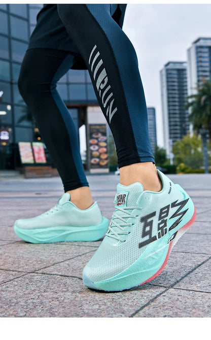 Men Sports Carbon Board Speciality Breathable Lightweight Women's Comfortable Athletic Nonskid Sneakers﻿ Marathon Running Shoe