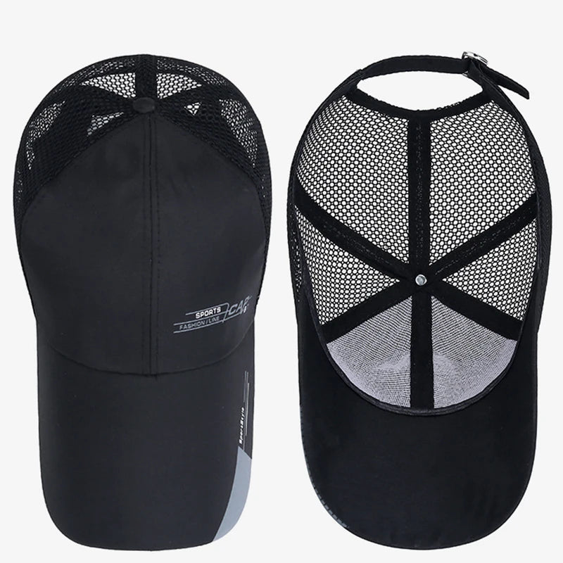 New Mesh Baseball Caps High Ponytail Snapback Cap Hollow Back UV Protection Sun Hat Casual Messy Hair Bun Ponytail Baseball Caps