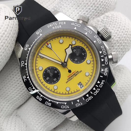 2025 New Design Vintage Men's Watch Moon Quartz Watch Men's Speed Sport Chronograph AR Sapphire VK64 Clock Men watch