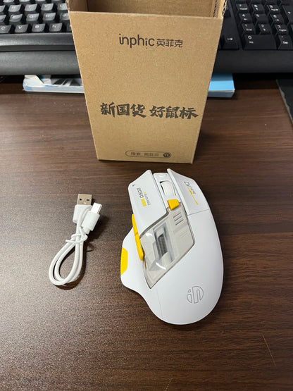 High Quality Inphic A9 200-2400dpi Bluetooth 5.0 Mouse Silent Charging Mechanical Feel Wireless Mouse for Tablet gaming mouse