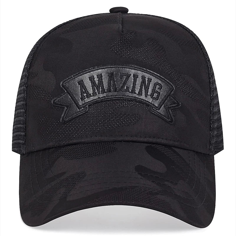 Unisex AMAZING Κασκέτα μπέιζμπολ με κεντημένα γράμματα Άνοιξη-Καλοκαίρι Καπέλα για υπαίθριες δραστηριότητες Ρυθμιζόμενα καπέλα καθημερινής χρήσης Καπέλο αντηλιακής προστασίας