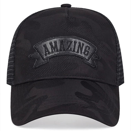 Unisex AMAZING Κασκέτα μπέιζμπολ με κεντημένα γράμματα Άνοιξη-Καλοκαίρι Καπέλα για υπαίθριες δραστηριότητες Ρυθμιζόμενα καπέλα καθημερινής χρήσης Καπέλο αντηλιακής προστασίας