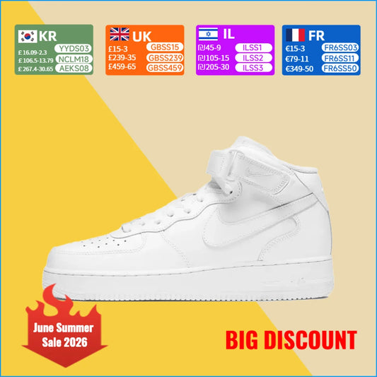 Nike Air Force 1 Mid унисекс маратонки – класически дизайн, подплатена опора за глезена за ежедневно и универсално носене CW2289-111