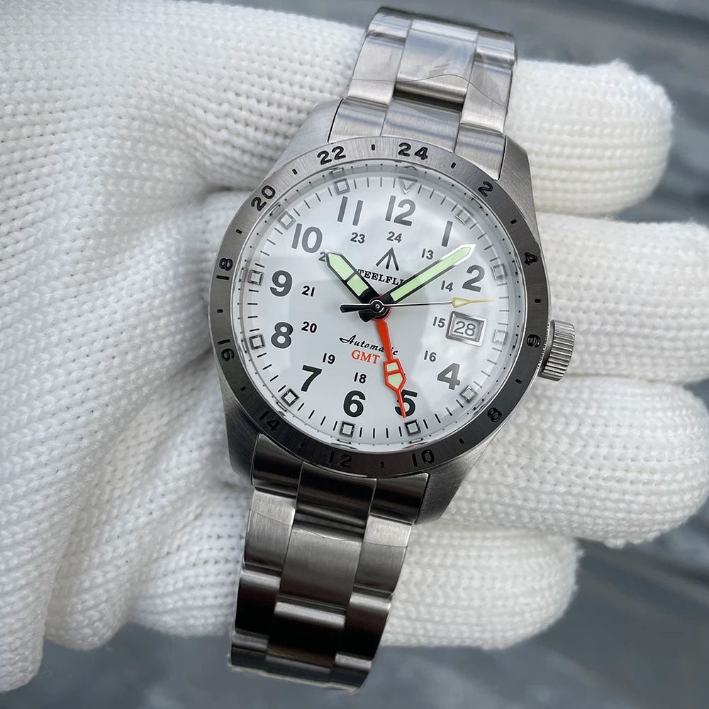 Reloj de pulsera mecánico STEELFLIER Official SF792 GMT con movimiento NH34, luminiscencia Super BGW9 C3, impermeable 200M, reloj de buceo de lujo para hombre