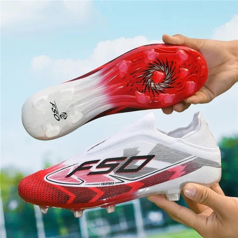 Nouvelles chaussures de football pour hommes, chaussures de futsal antidérapantes pour matchs en extérieur, chaussures de soccer ultralégères, chaussures de sport de haute qualité, chaussures à cheville haute et respira