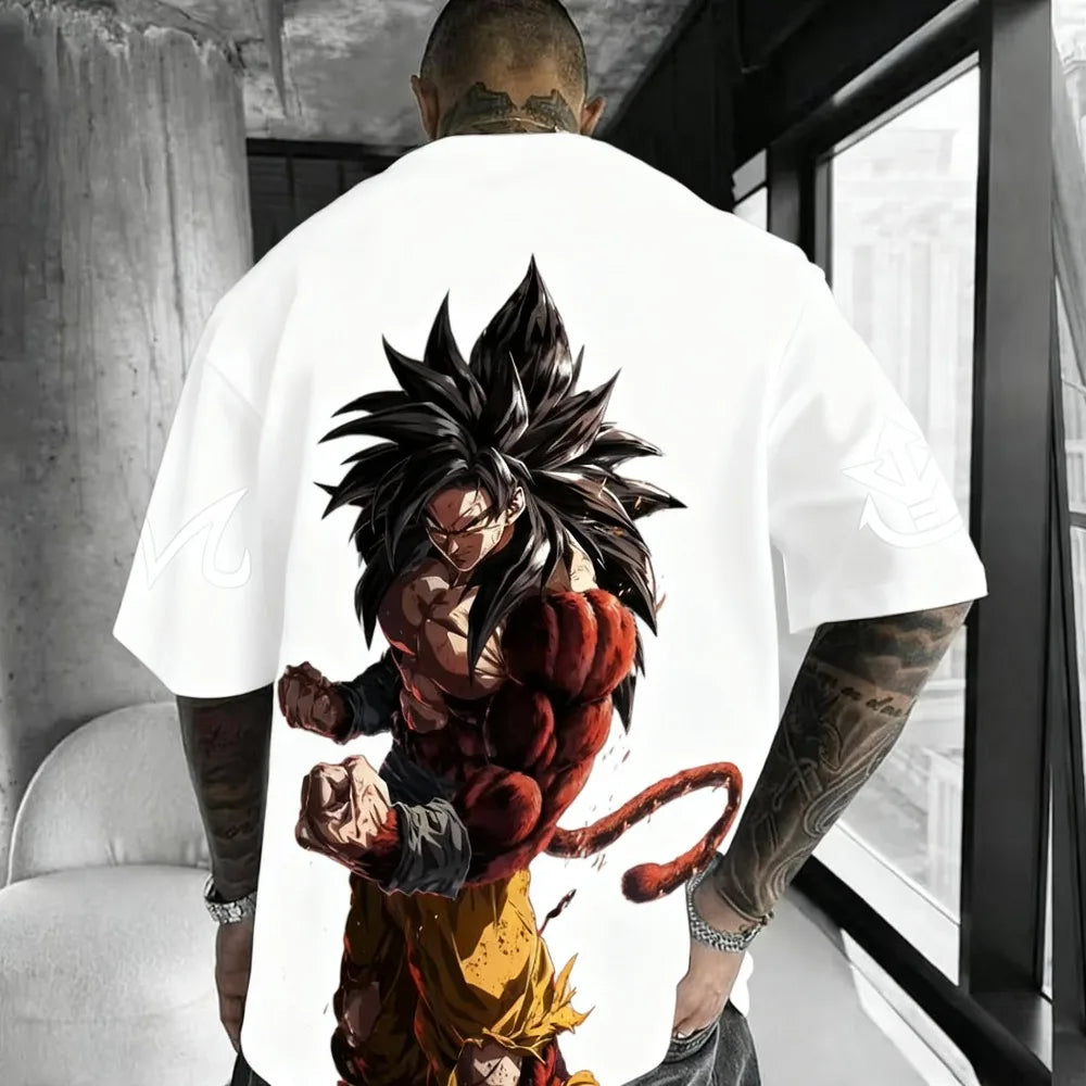 Tricou Dragon Ball Anime Super Saiyan 4 de vară pentru bărbați și femei, stil urban, lejer, casual, versatil, pentru părinți și copii