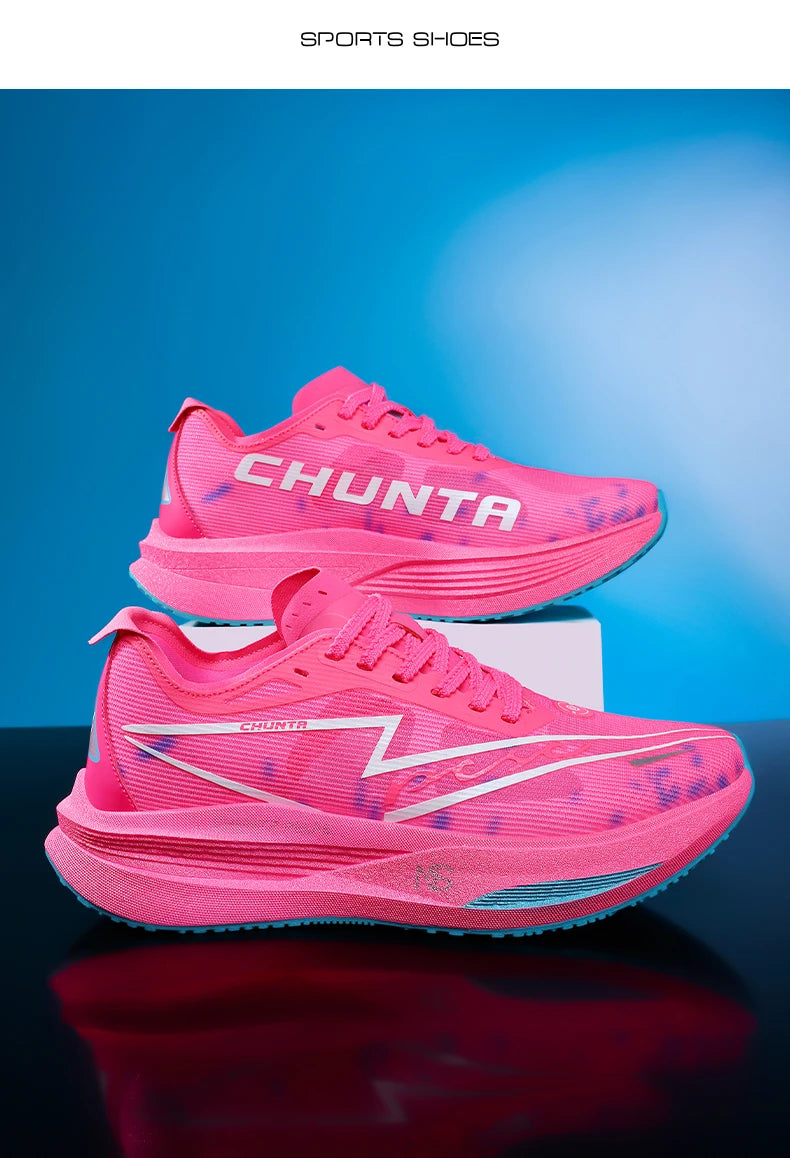 Men Running Shoes Carbon Board Speciality Marathon Sports Breathable Lightweight Women's Comfortable Nonskid Chunta Sneakers