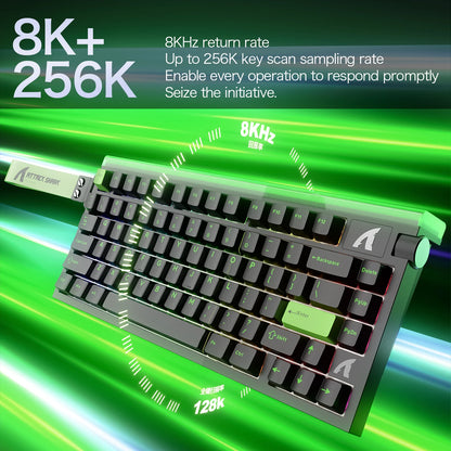 ATTACK SHARK R85 HE 8000Hz RGB Rapid Trigger Keyboard, 0.005mm RT Accuracy Wired Gaming Keyboard, Hall Effect Magnetic Switch