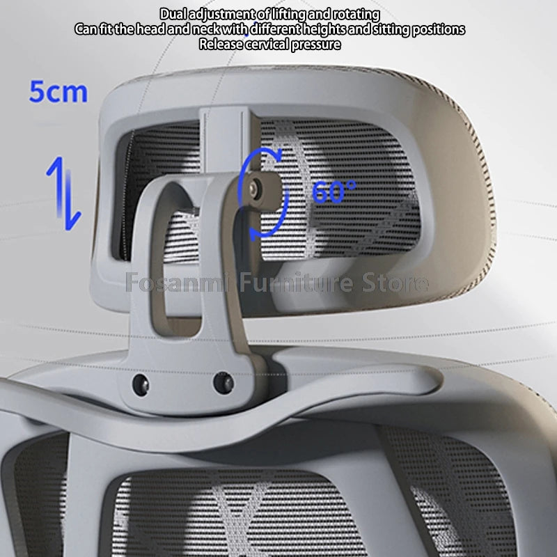 Breathable Mesh Computer Office Chair with Armrest and Lumbar Support Adjustable Ergonomic Desk Chair Home Gaming Headrest Chair