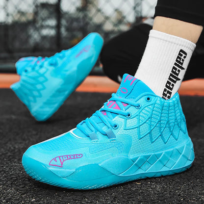 The youth actual combat basketball shoe movement outdoor comfortable cushioning wear-resisting fashion breathable high quality