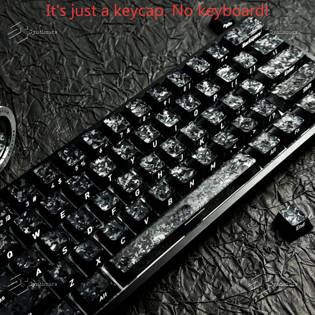 Black Carbon Fiber Translucent Cherry Keycap Kit PC 110 Key Suitable for 61/75/87/104/108 Magnetic Axis Keyboard Wooting