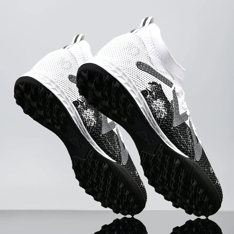 Chaussures de football TF pour adultes, semelle en caoutchouc résistante à l'usure pour terrain synthétique, chaussures de football légères en PU pour hommes, pour matchs sur gazon extérieur