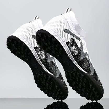 Chaussures de football TF pour adultes, semelle en caoutchouc résistante à l'usure pour terrain synthétique, chaussures de football légères en PU pour hommes, pour matchs sur gazon extérieur
