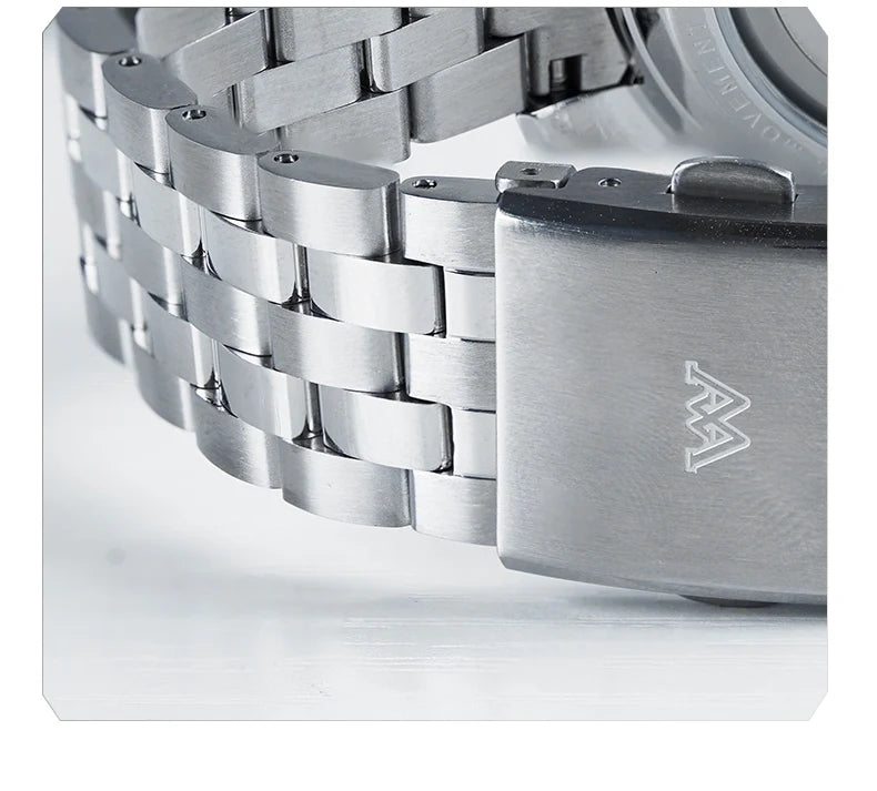 Zegarek WM – automatyczny zegarek mechaniczny NH35 z powłoką antyrefleksyjną, wodoodporny do 200, z szafirowym szkłem – Welly Merck Watch WM206