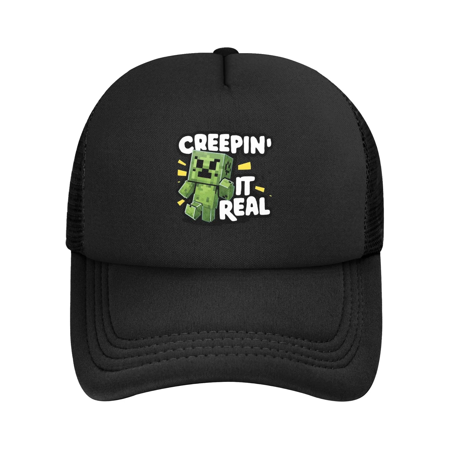 Adult Creepers Zombie Hostile Mob Character Trucker Cap Mesh Baseball Caps Polyester Hat Sun Caps Adjustable Golf Hats Summer