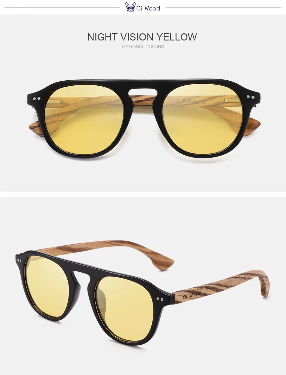 Oi Wood Brand Classic Sunglasses For Mem Women Polarized UV400 Protection Eyewear Wooden Black Glasses Zebra Wood