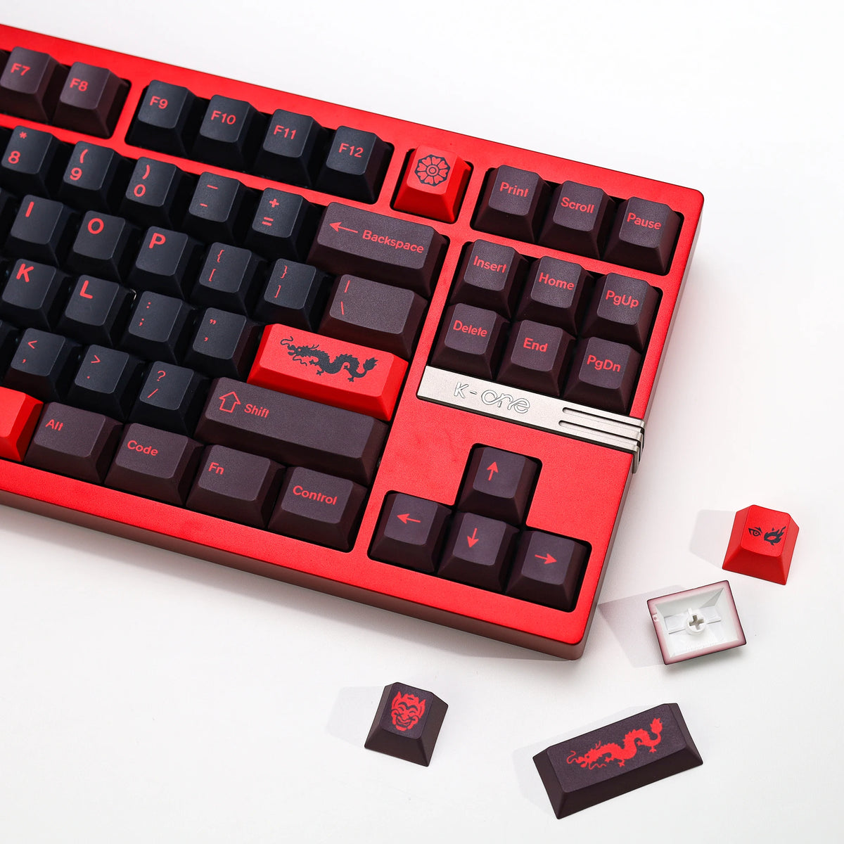 KBDiy GMK Red Dragon Keycaps PBT 143 Keys Set Retro Alice ISO Cherry Profile KeyCap For Custom DIY 60 Mechanical Keyboard Gaming