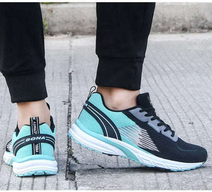 BONA New Popular Style Men Running Mesh Weaving Upper Sport Shoes ventilate Jogging Walking Sneakers Lace Up