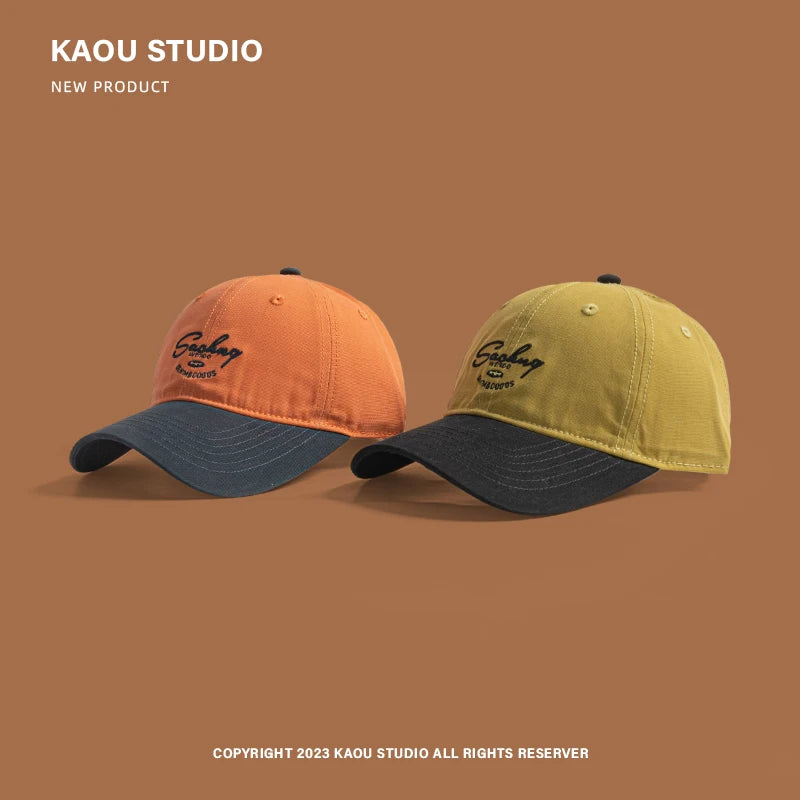 Deep top men's baseball cap big head circumference contrasting color trend street versatile sunshade women's cap