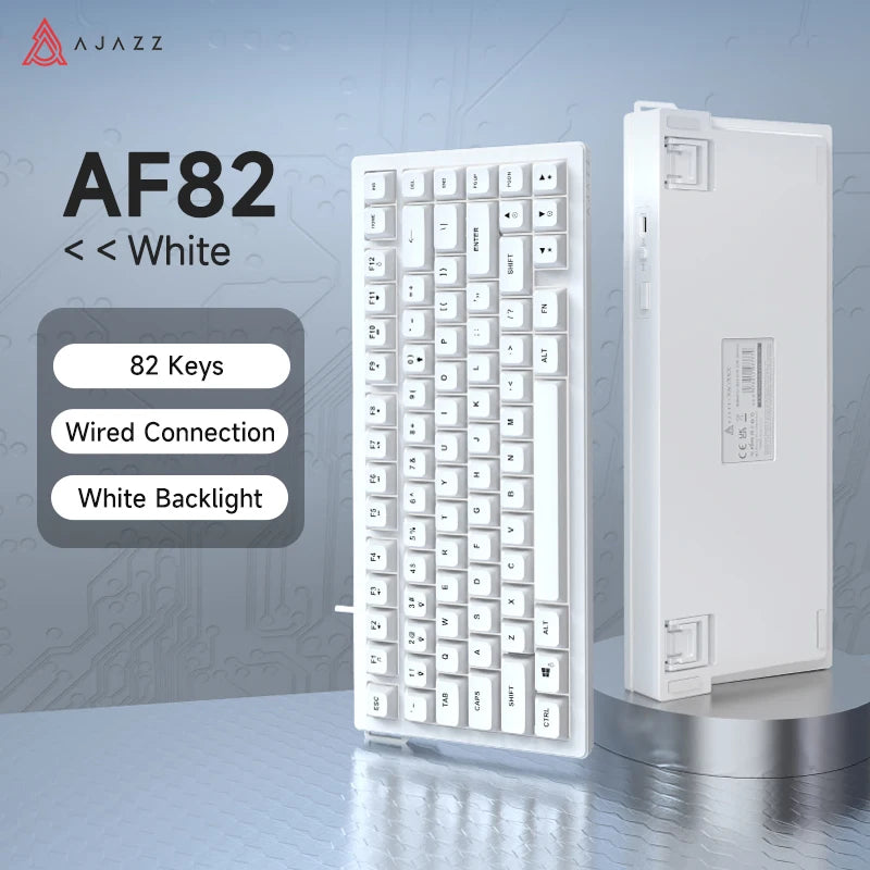 AJAZZ AF82 Office Low-Profile-Tastatur RGB kabelgebundene/kabellose Gaming-Tastatur 75%-Layout 82 Tasten 4000mAh Akku für Win/Mac