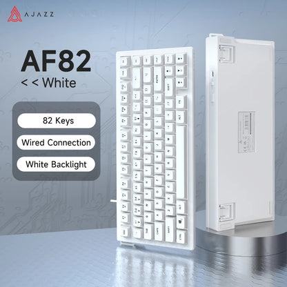 AJAZZ AF82 Office Low-Profile-Tastatur RGB kabelgebundene/kabellose Gaming-Tastatur 75%-Layout 82 Tasten 4000mAh Akku für Win/Mac