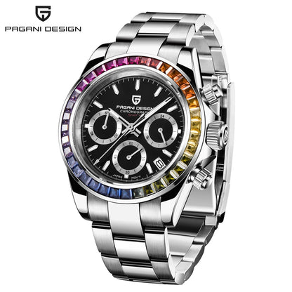 Relógio cronógrafo para homem PAGANI DESIGN – Relógio de pulso de luxo com movimento de quartzo, luminoso e estanque.