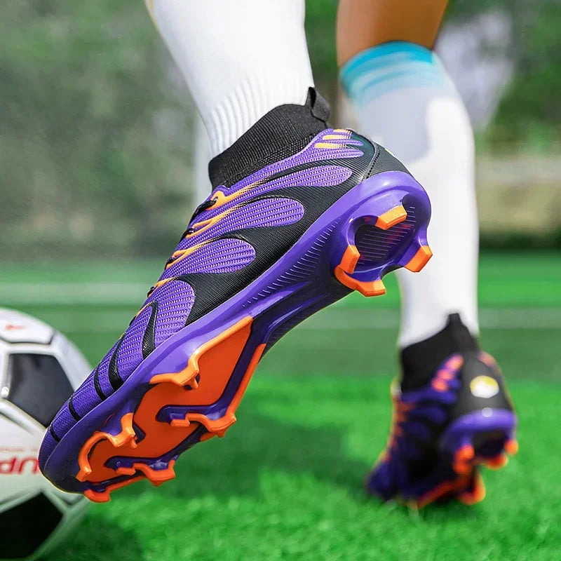 Hommes Match bottes de Football Sport entraînement longues pointes FG/TF garçons crampons chaussures de Football en plein air antidérapant intérieur Futsal confortable