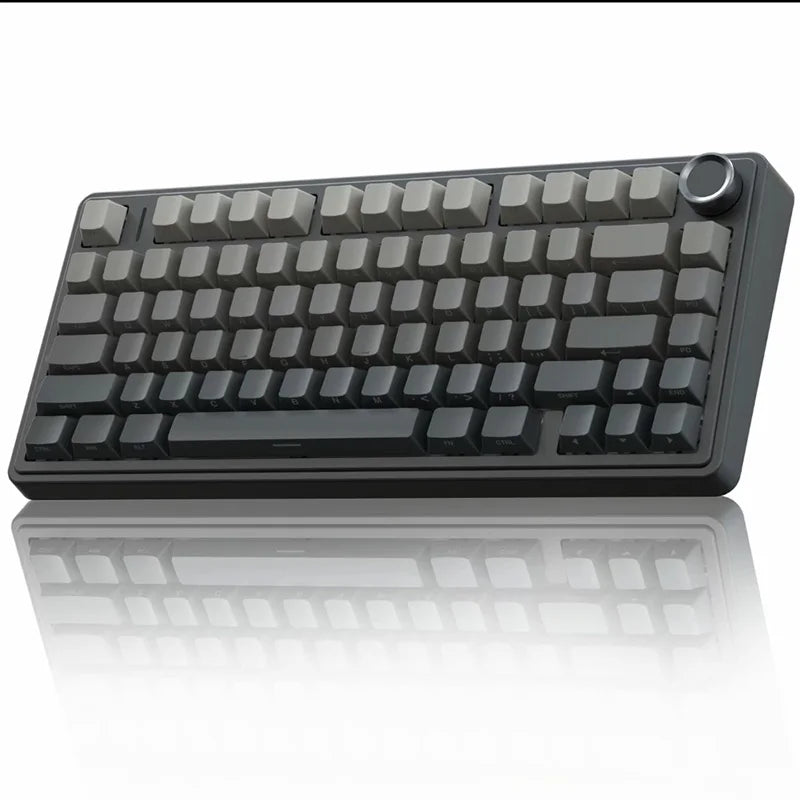 AULA F75 Gaming Mechanical Keyboard RGB 75% Layout Side-engraving Customized Gasket Mounted 80 key PBT Keycaps Wireless keyboard