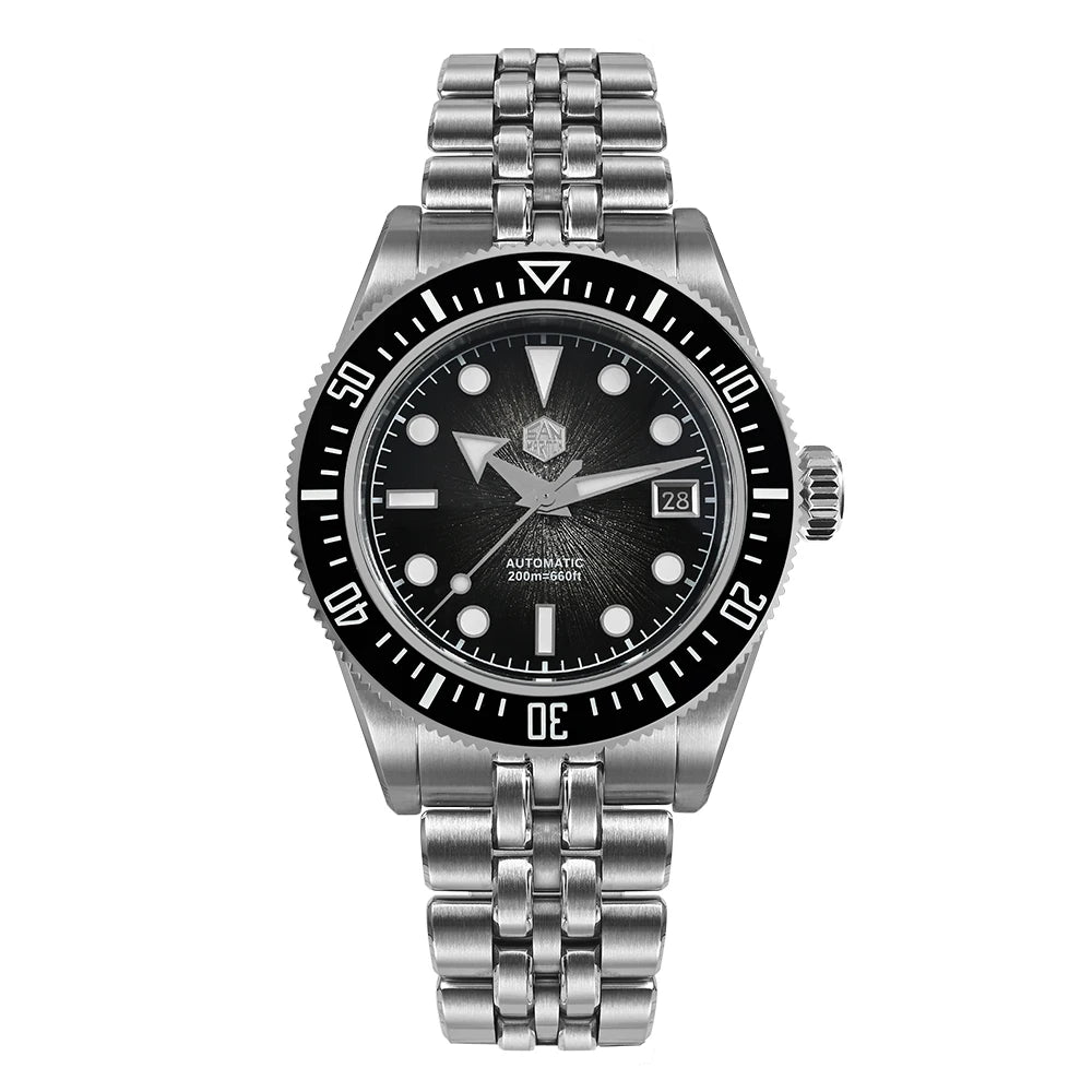 San Martin 40mm Men's Luxury Diver Watch Miyota 9015 Enamel Sunburst Dial Automatic Mechanical Wristwatch Waterproof 200m SN0148