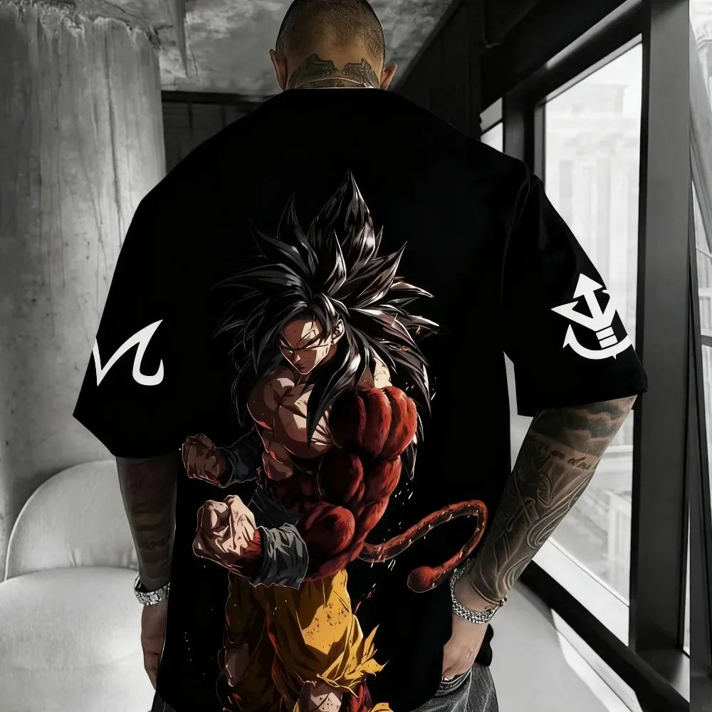 Tricou Dragon Ball Anime Super Saiyan 4 de vară pentru bărbați și femei, stil urban, lejer, casual, versatil, pentru părinți și copii