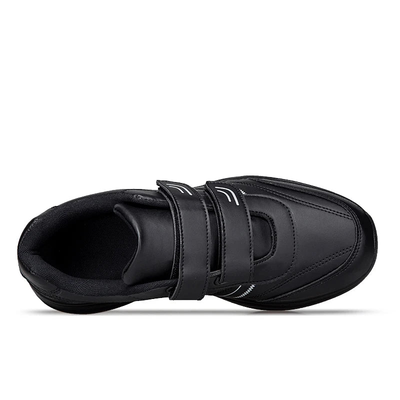 Baskets en cuir à crochet et boucle réglables pour hommes chaussures de sport décontractées baskets blanches Masculino Zapatillas Deportivas Tenis