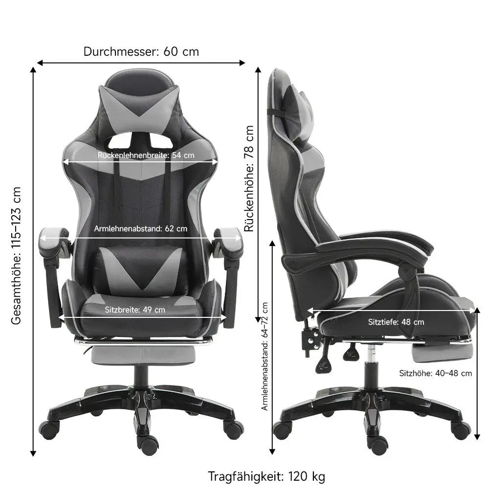 Gaming Chair Gaming Armchair Height Adjustable Office Chair with Adjustable Reclining Function with Cat Ears and Pillows
