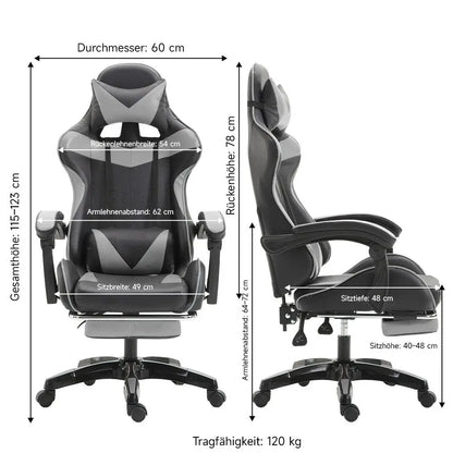 Gaming Chair Gaming Armchair Height Adjustable Office Chair with Adjustable Reclining Function with Cat Ears and Pillows