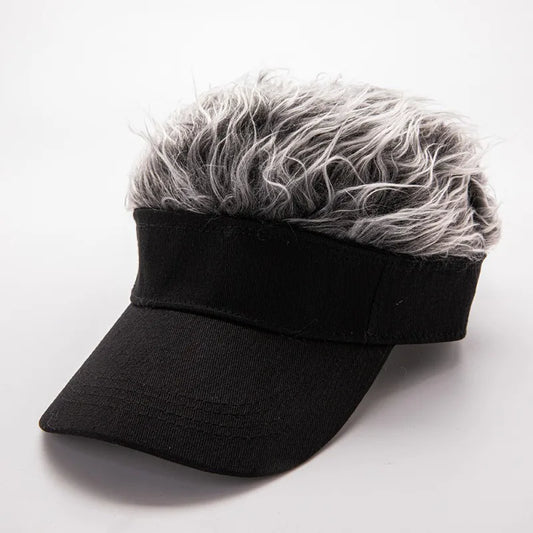 Men's and women's wig baseball cap adjustable hip-hop funny outdoor duck tongue sun hat suitable for casual sports