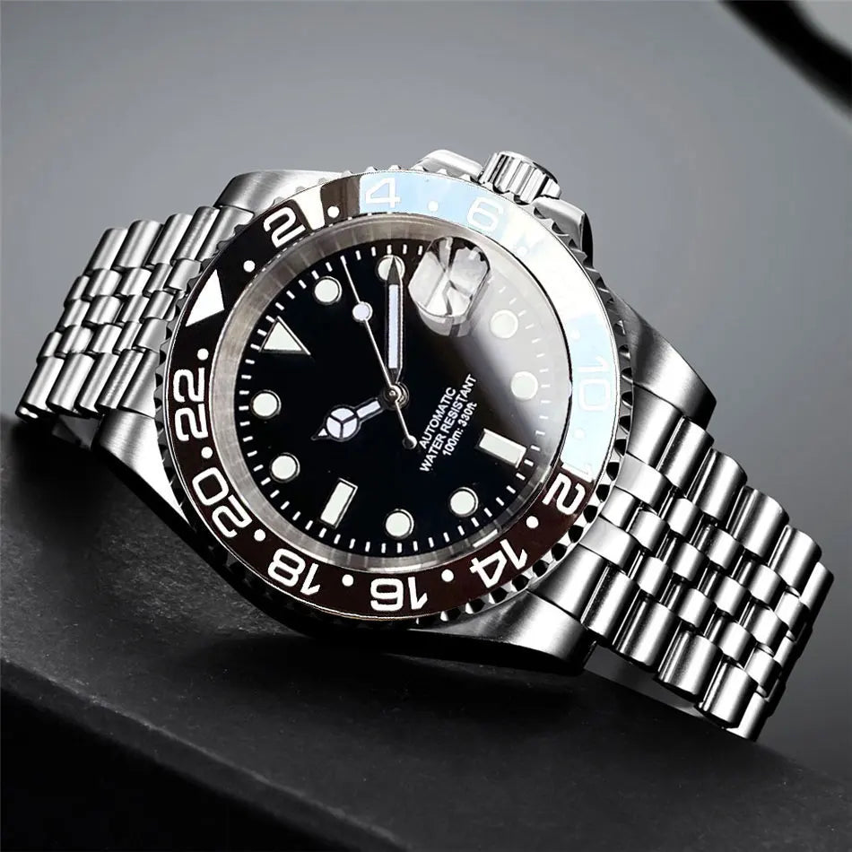 200m Waterproof Miyota8215 Automatic Men's Watch Diver Watches 40mm Mechanical Movement Luminous Jubilee Strap Glide Lock Buckle