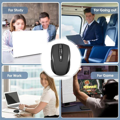 Wireless Silent Mouse 2.4G Portable Mobile Optical Office Mouse Adjustable 1600 DPI Levels for Notebook PC Laptops MacBook