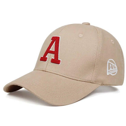 Unisex A Letter Embroidery Baseball Caps Outdoor Adjustable Spring and Autumn Casual Sunscreen Hat