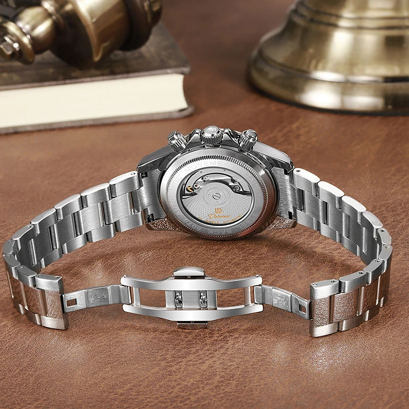 2026 NEW Automatic Mechanical Watch Man Silver Business Casual 3ATM Waterproof Multi-functional Men's Watches