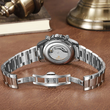 2026 NEW Automatic Mechanical Watch Man Silver Business Casual 3ATM Waterproof Multi-functional Men's Watches