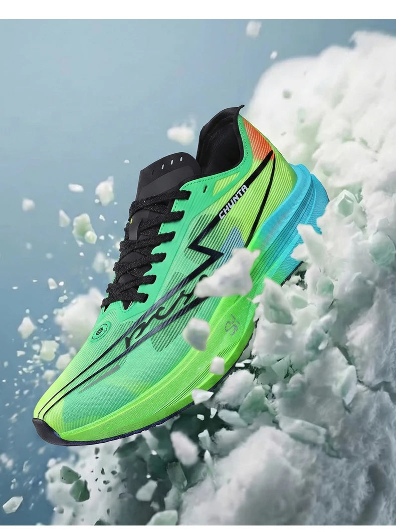 Men Running Shoes Carbon Board Speciality Marathon Sports Breathable Lightweight Women's Comfortable Nonskid Chunta Sneakers