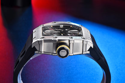 2026 New PAGANI DESIGN Men's Quartz Watches VH65 Movt Skeleton Dial 100M Waterproof Sport Rectangle Sapphire Glass Watch for Men