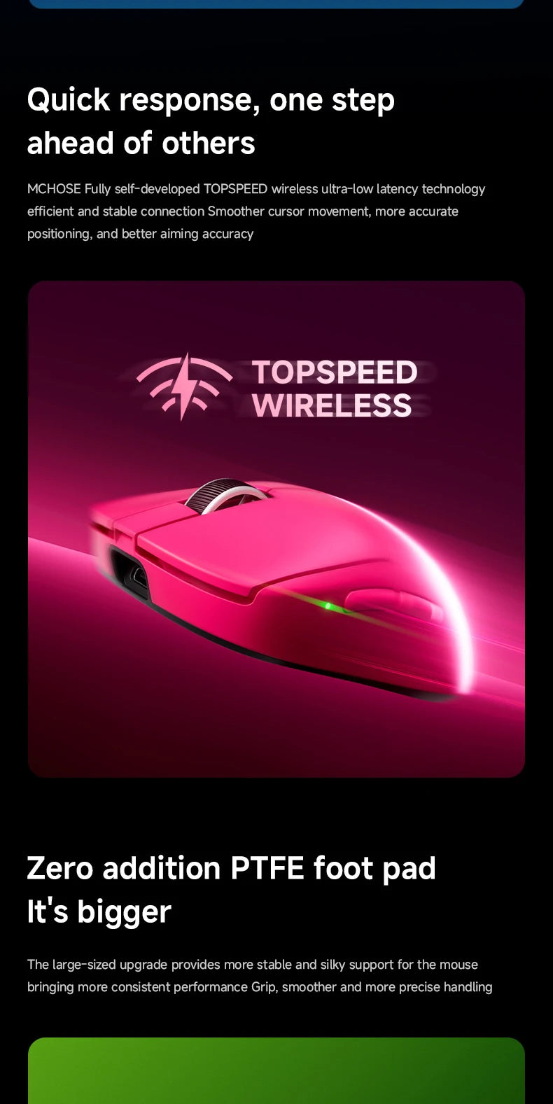MCHOSE A7 V2 Ultra Pro Wireless Gaming Mouse 42000DPI PAW3950 8K