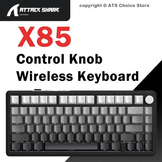 ATTACK SHARK X85/X85Pro Wireless Mechanical Keyboard 75% 82 Keys Tri-Mode Bluetooth Wird RGB Hot Swap Gasket Knob Large battery