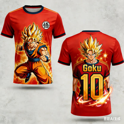 Summer Dragon Ball Retro Fitness T-shirt til mænd, oversized, 3D-trykt, kortærmet, familie, unisex, børnesports-T-shirt