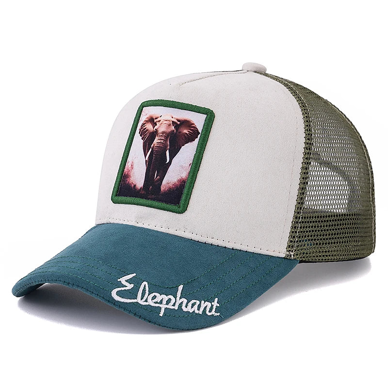 Czapka typu trucker unisex z naszywką w wzór Grizzlies, zamszowa czapka przeciwsłoneczna, letnia czapka baseballowa z motywem zwierzęcym dla mężczyzn i kobiet
