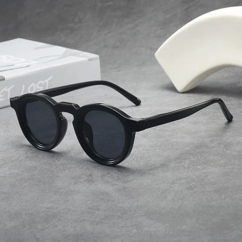 New Retro Round Small Frame Sunglasses Personalized High-end Men's and Women's Glasses Fashion Trend UV Resistant Sunglasses