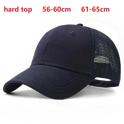 Unisex Quick Dry Big Head Mesh Baseball Cap Adjustable plus Size Summer Snapback Hat Comfortable Breathable 56-65cm